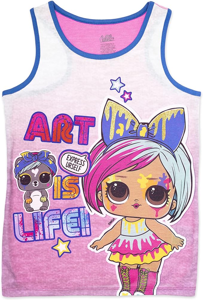 L.O.L. Surprise! Girls 2 Piece Pajama Set - Pink Blue