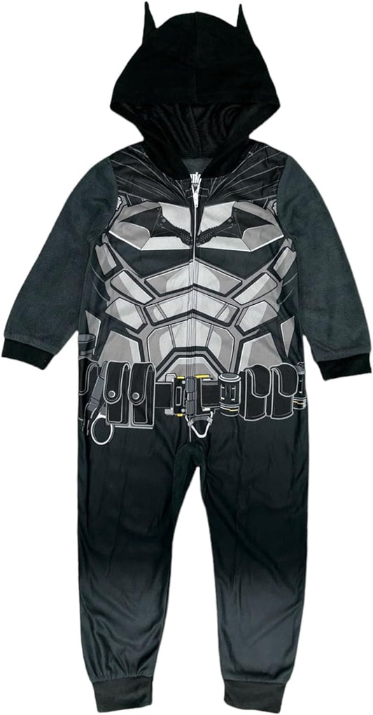 DC Comics Batman Boys' Hooded Pajama Onesie - Bat Suit