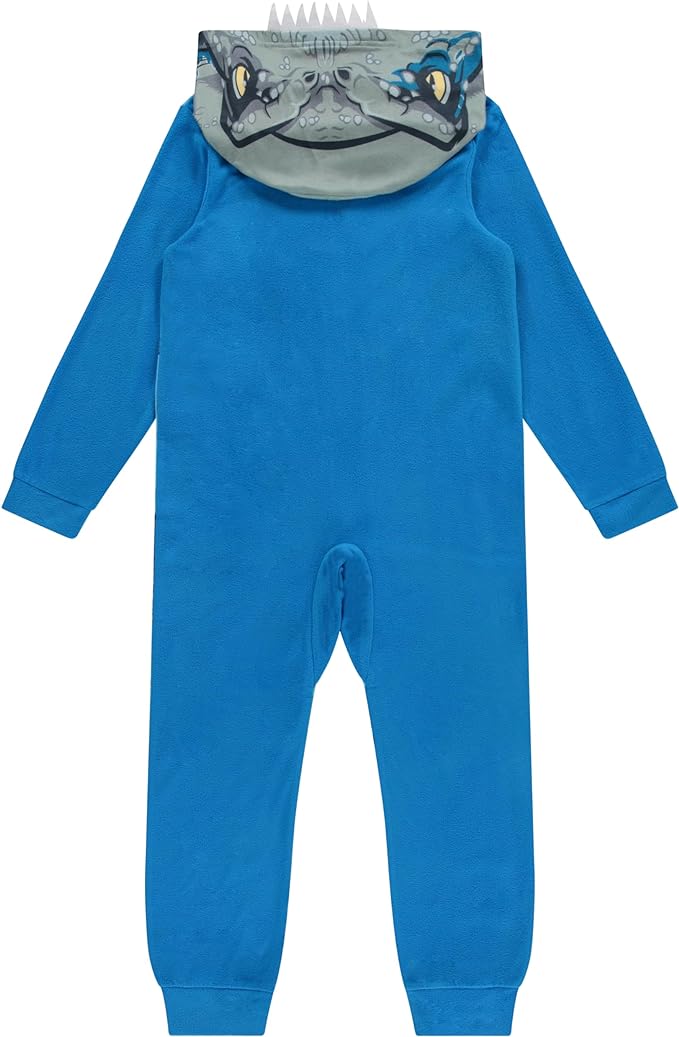 Jurassic World Boys' Hooded Pajama Onesie - Blue