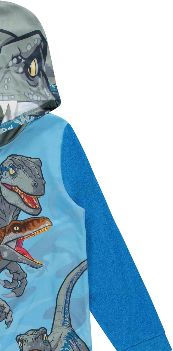 Jurassic World Boys' Hooded Pajama Onesie - Blue