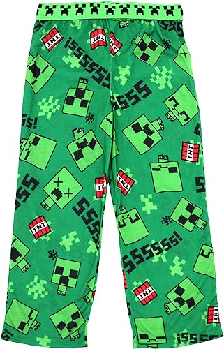 Minecraft Boys' Pajama Bottom - Creeper Green