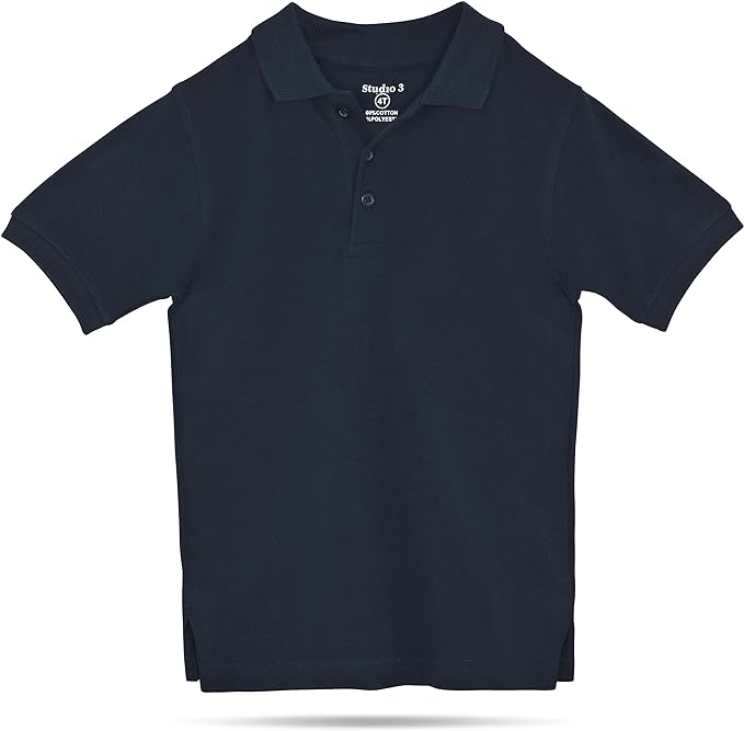 Boy’s 4-Pack Pique Polo Shirts School Uniform - Navy