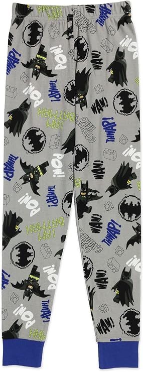 LEGO Batman Movie Boys' 4-Piece Pajama Set - Black/Grey