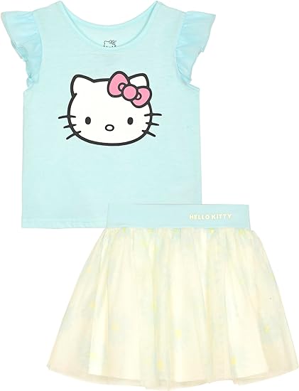 Hello Kitty Girls 2-Piece T-Shirt & Skirt Set - Blue