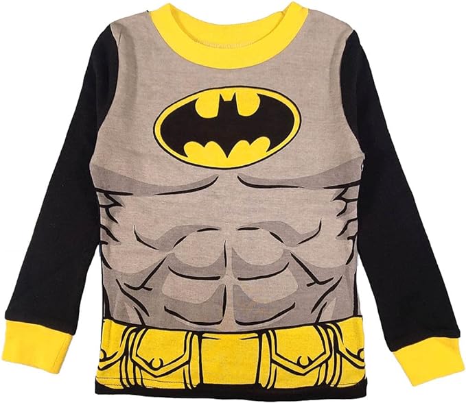 DC Comics Batman Boys' 4-Piece Pajama Set - Grey Bat