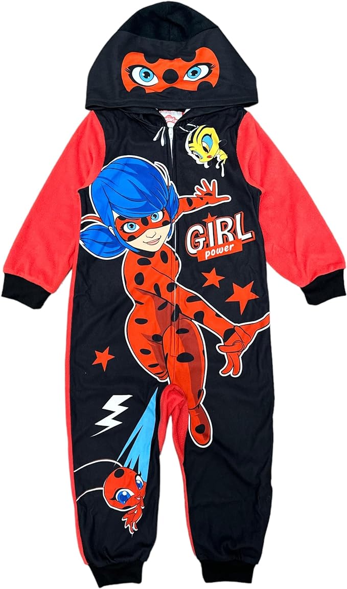 Miraculous Girls' Hooded Pajama Onesie - Girl Power