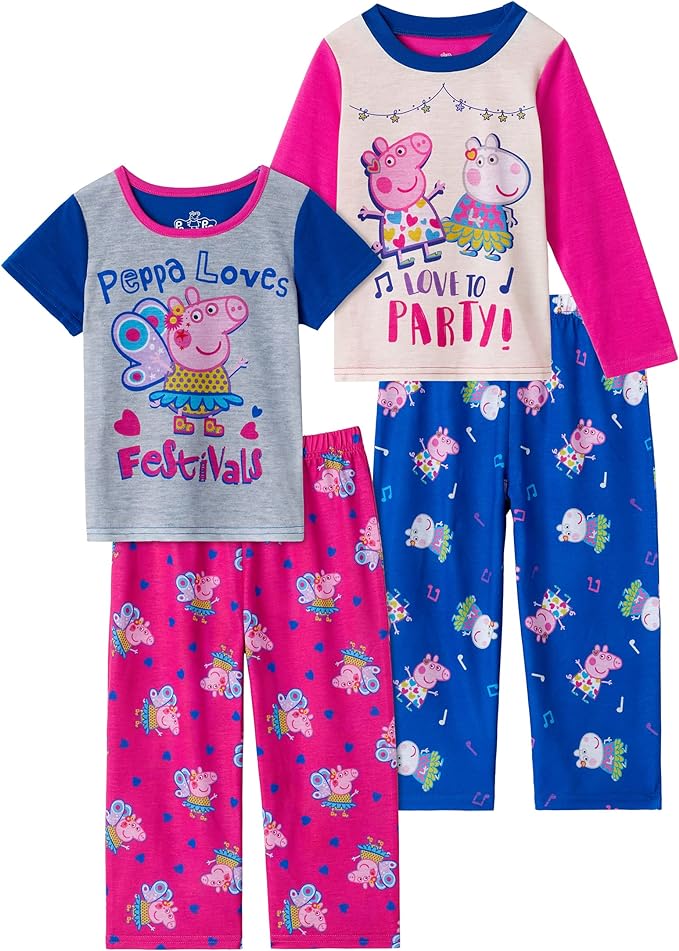 Peppa Pig Girls' 4-Piece Pajama Set - Love to Party