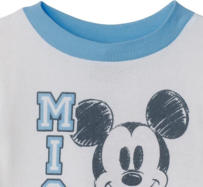 Disney Baby Boys' 4-Piece Cotton Pajama Set - Mickey Blue Star