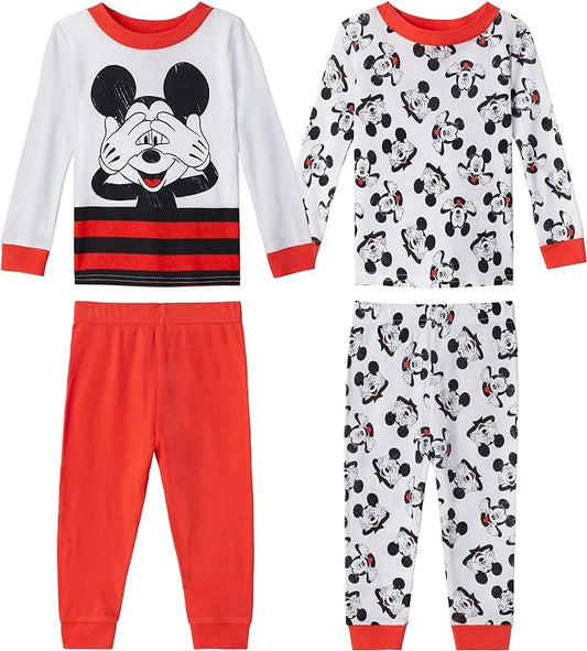 Disney Baby Boys' 4-Piece Cotton Pajama Set - Peek-a-Boo