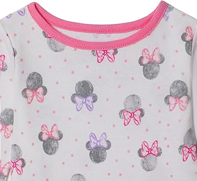 Disney Baby Girls' 4-Piece Cotton Pajama Set - Minnie Bow