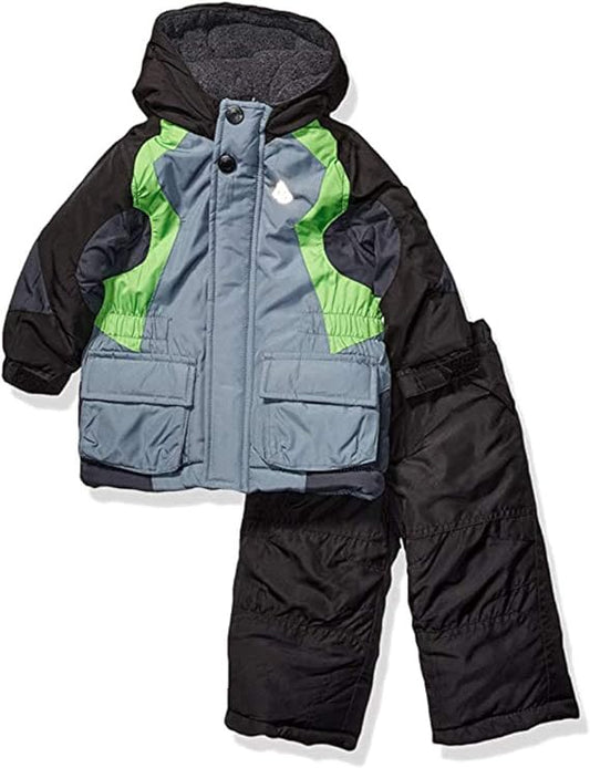 LONDON FOG Baby Boys' 2-Piece Snow Pant & Jacket Snowsuit - Grey