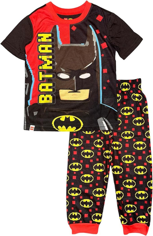 LEGO Batman Boys' Pajama Set - Black/Red Bat Insignia