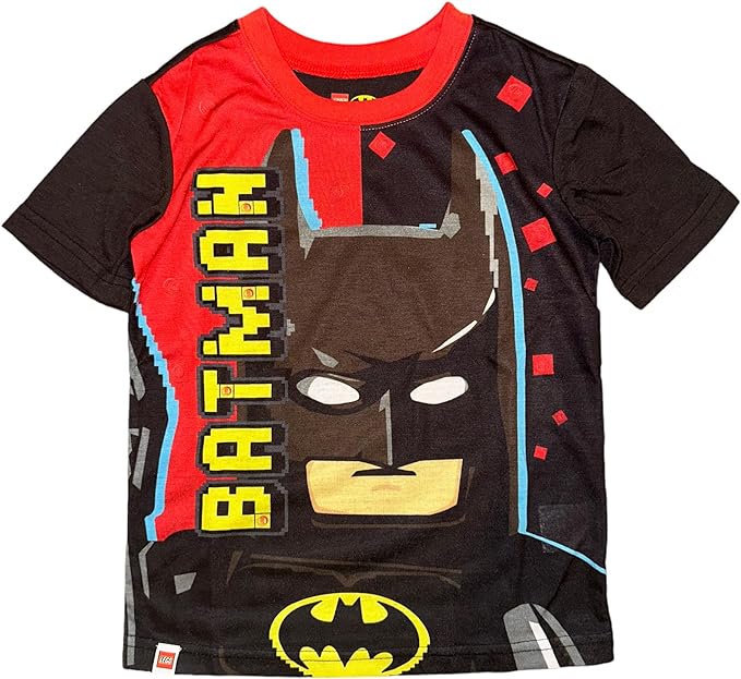 LEGO Batman Boys' Pajama Set - Black/Red Bat Insignia