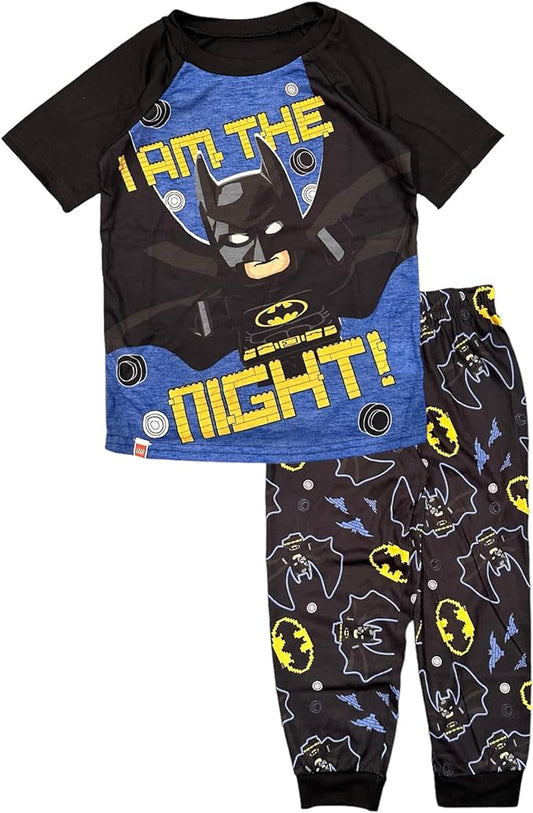 LEGO Batman Boys' Pajama Set - Black/Blue I am the Night