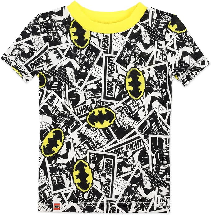 LEGO Batman Movie Boys' Four-Piece Pajama Set - Black/Yellow