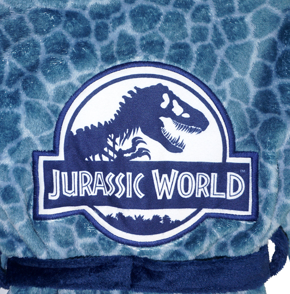 Jurassic World Dinosaur Boys Blue Raptor Fleece Robe